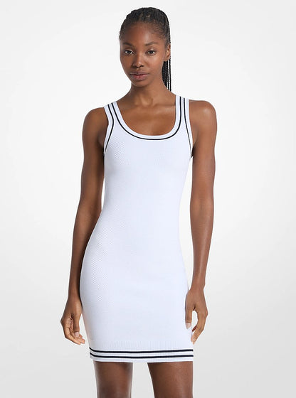 Michael Kors Textured Knit Mini Dress WHITE
