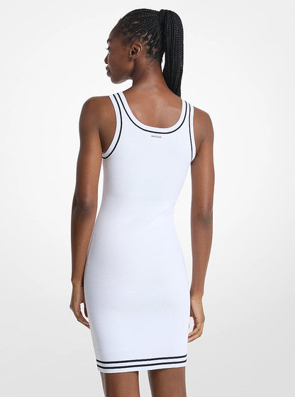 Michael Kors Textured Knit Mini Dress WHITE
