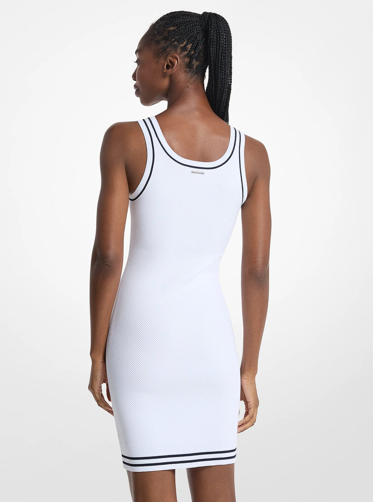 Michael Kors Textured Knit Mini Dress WHITE