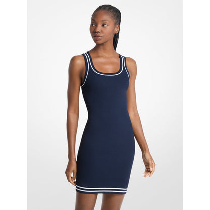 Michael Kors Textured Knit Mini Dress MIDNIGHTBLUE