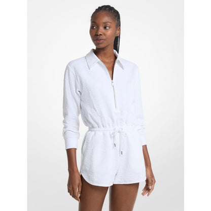 Michael Kors Logo Jacquard Romper WHITE