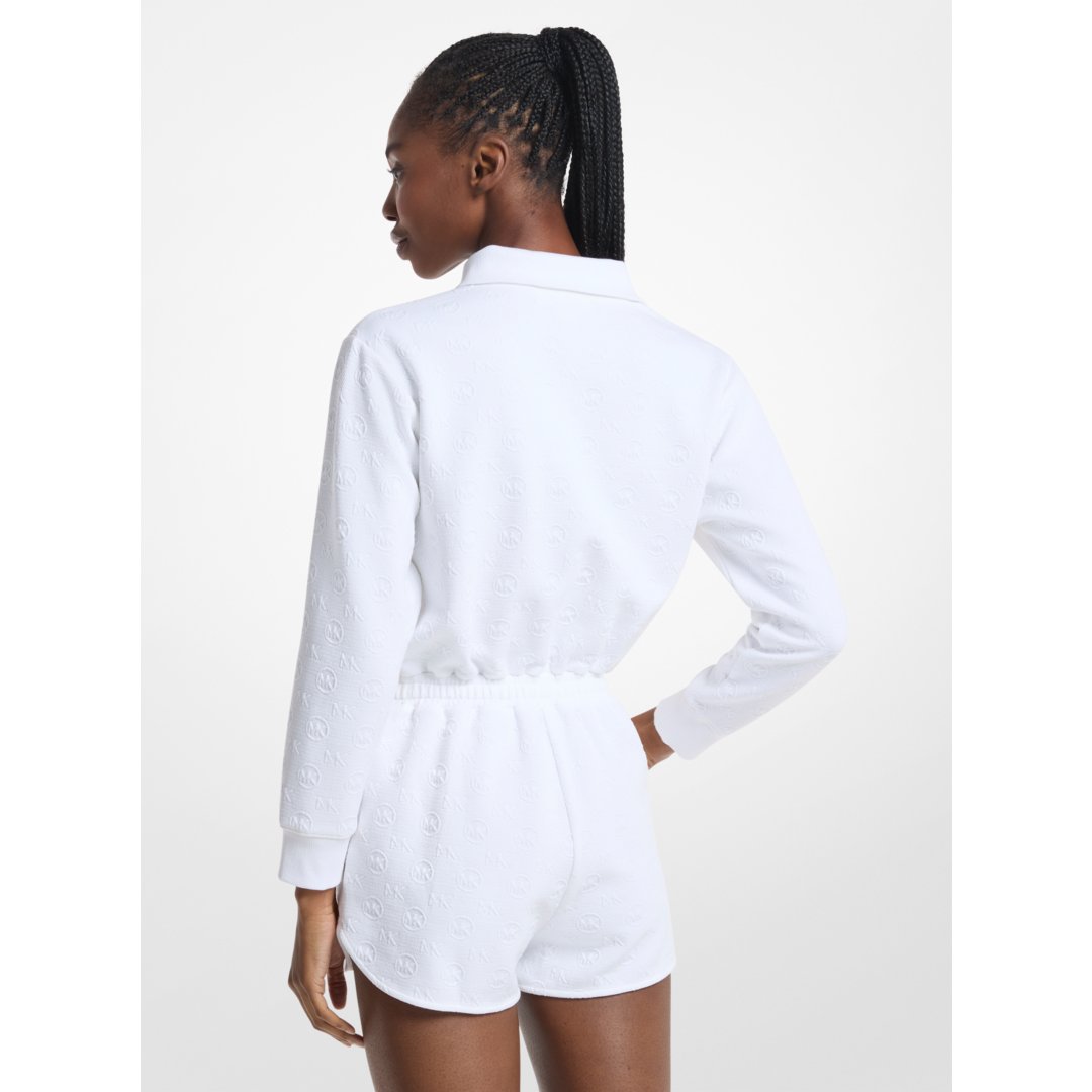 Michael Kors Logo Jacquard Romper WHITE
