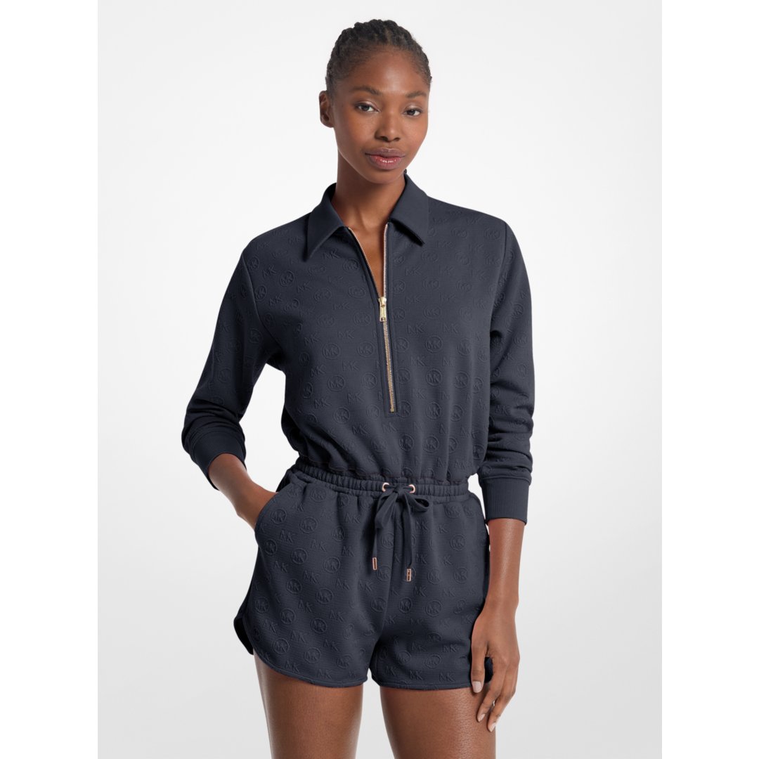 Michael Kors Logo Jacquard Romper MIDNIGHTBLUE