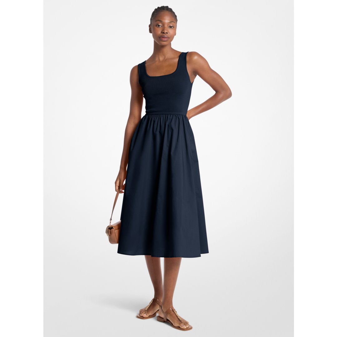 Michael Kors Viscose Blend Midi Dress MIDNIGHTBLUE