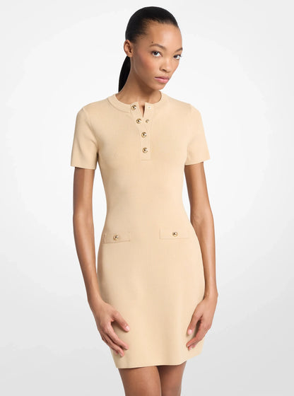 Michael Kors Viscose Blend Mini Dress BUFF
