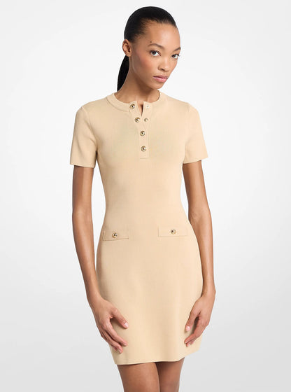 Michael Kors Viscose Blend Mini Dress BUFF
