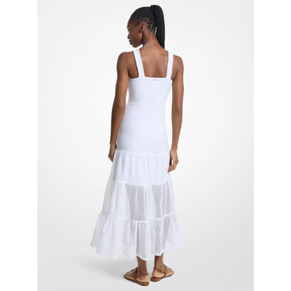 Michael Kors Lace Tiered Dress WHITE