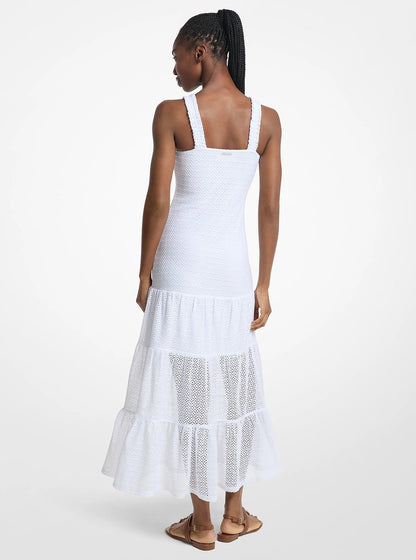 Michael Kors Lace Tiered Dress WHITE