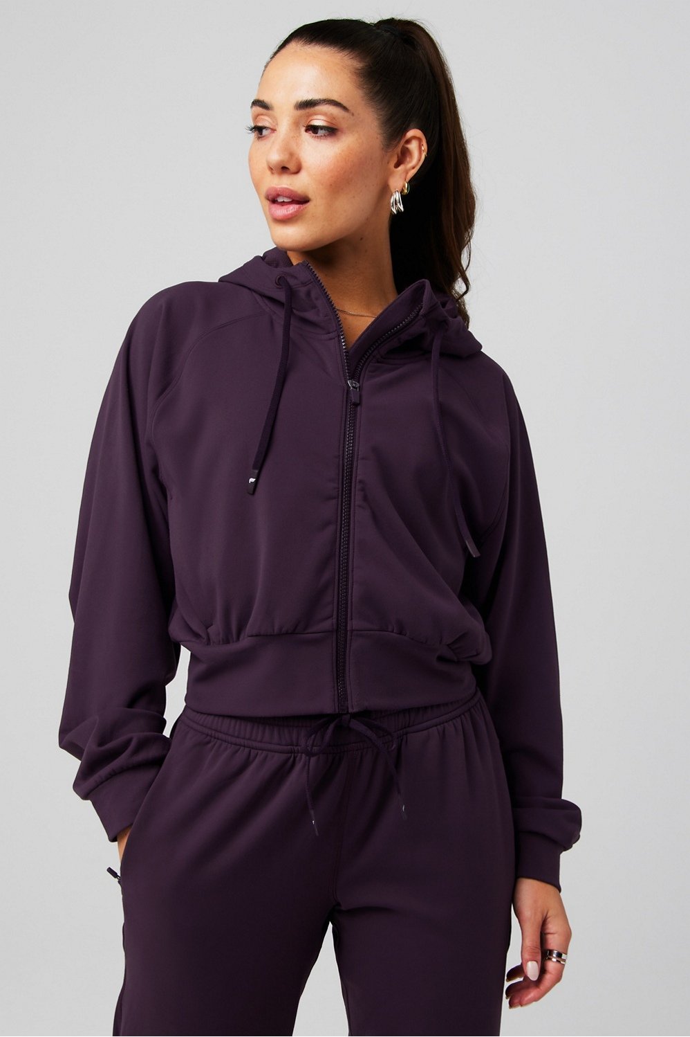 Fabletics Cold Weather Full-Zip Cropped Hoodie