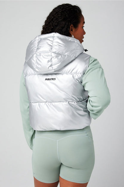 Fabletics Essential Cropped Hooded Puffer Vest