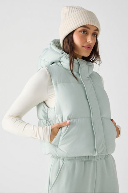 Fabletics Essential Cropped Hooded Puffer Vest