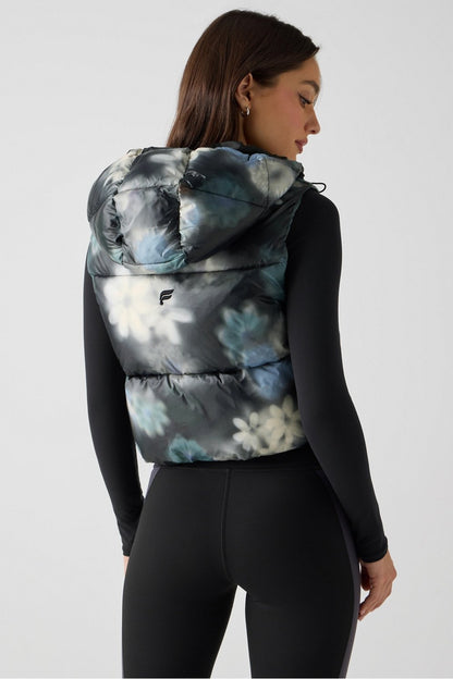 Fabletics Essential Shine Cropped Hooded Puffer Vest