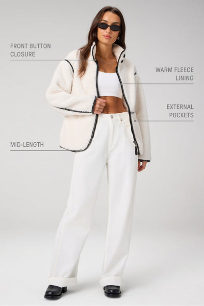 Fabletics Teddy Mid-Length Jacket