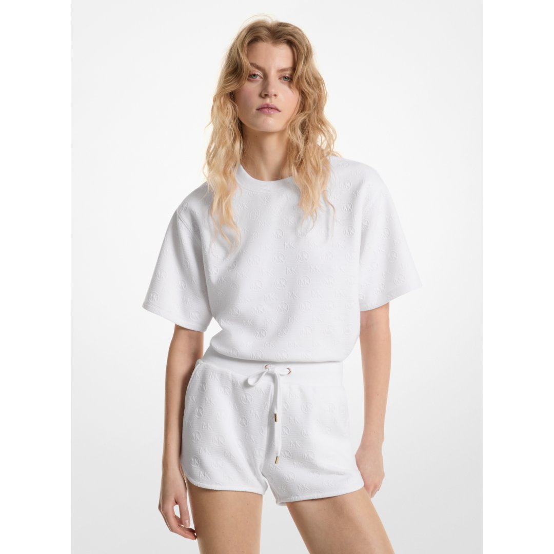 Michael Kors Logo Jacquard Knit Shorts WHITE