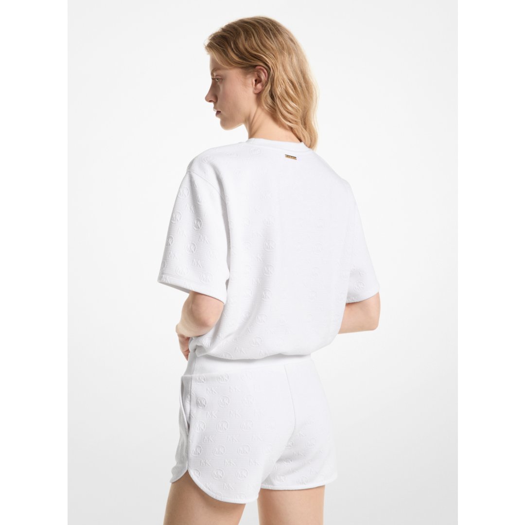 Michael Kors Logo Jacquard Knit Shorts WHITE