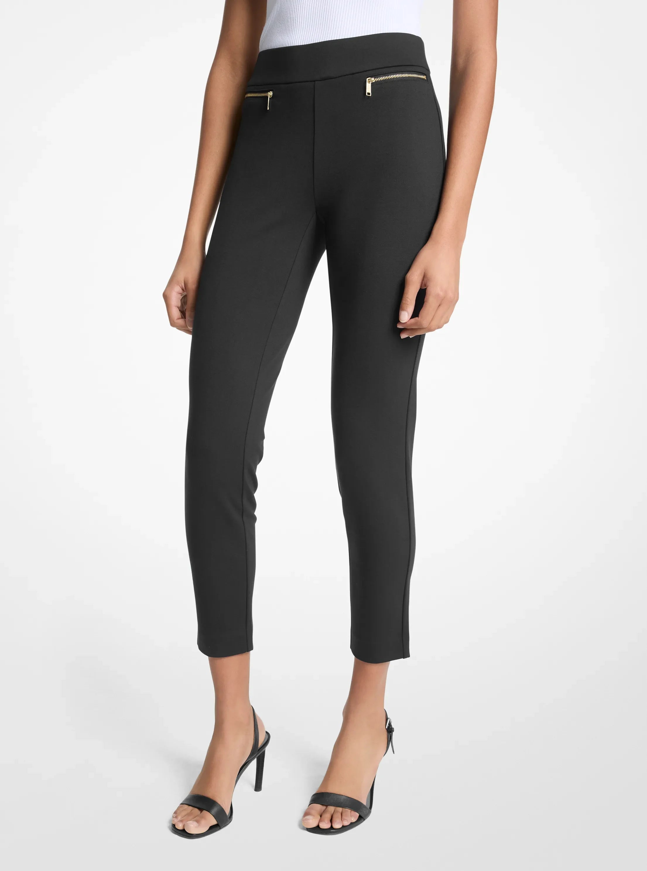 Michael Kors Viscose Blend Zip Pants BLACK