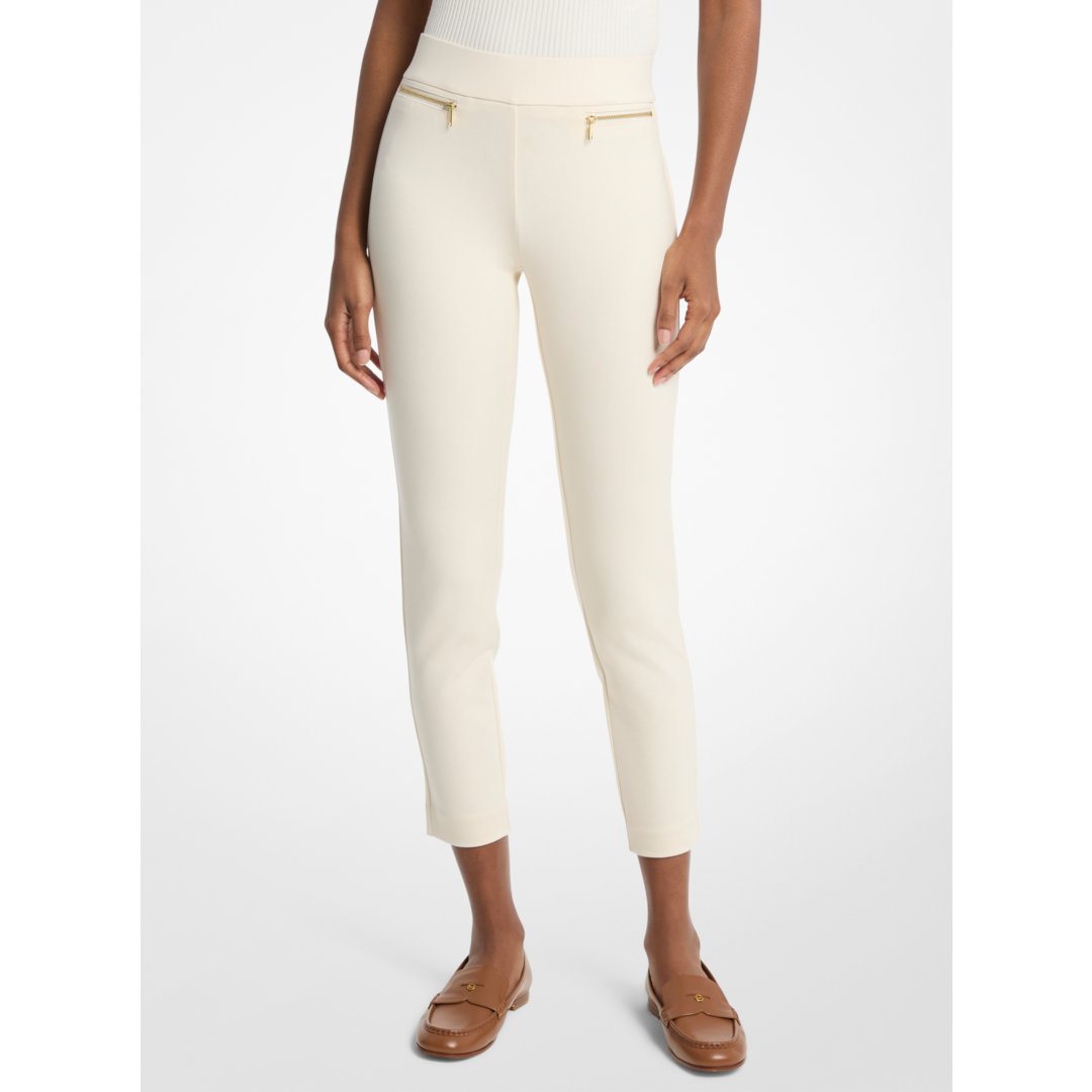 Michael Kors Viscose Blend Zip Pants BONE