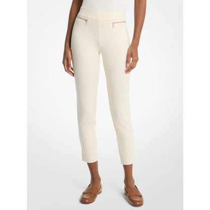 Michael Kors Viscose Blend Zip Pants BONE