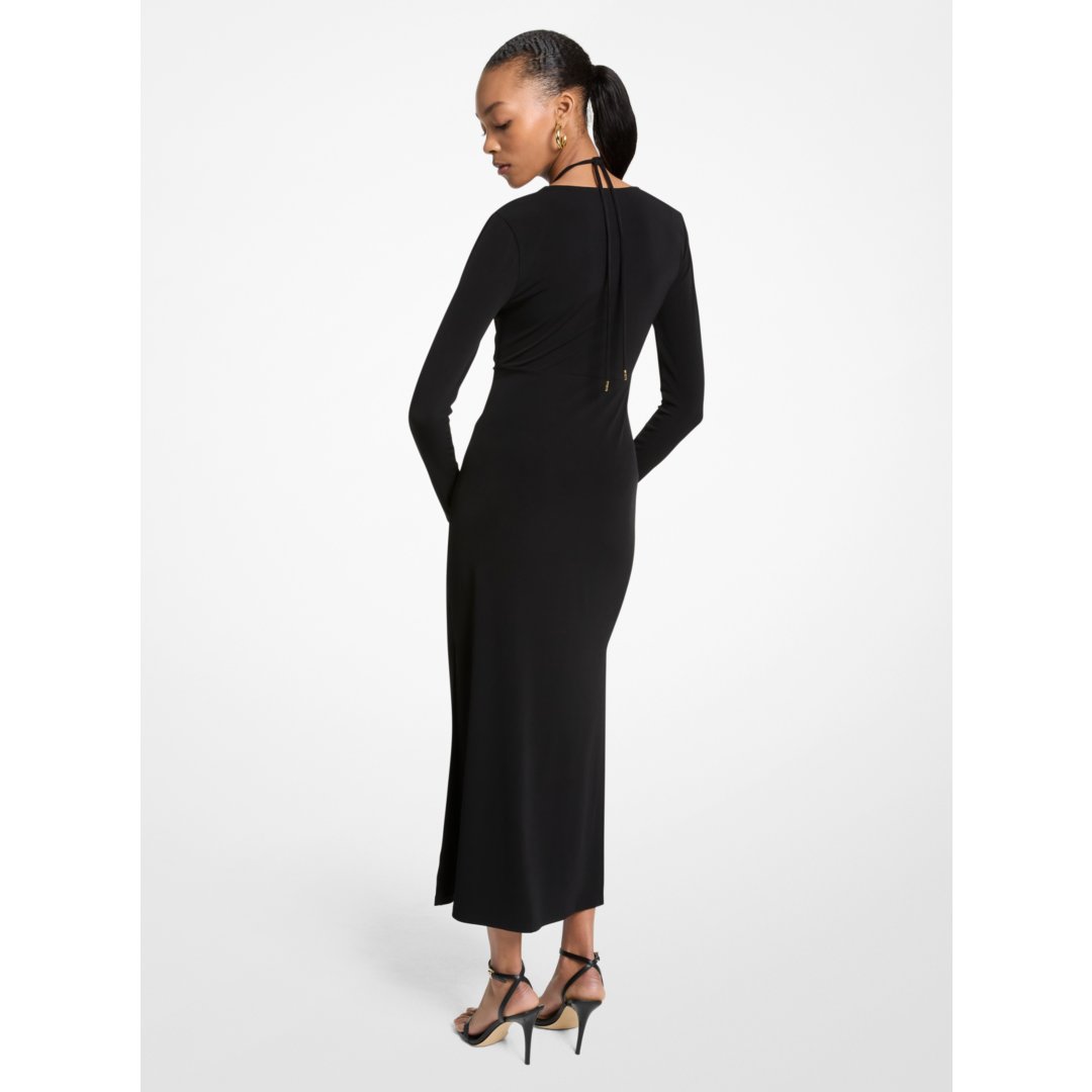 Michael Kors Stretch Matte Jersey Midi Dress BLACK