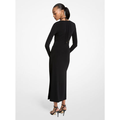Michael Kors Stretch Matte Jersey Midi Dress BLACK