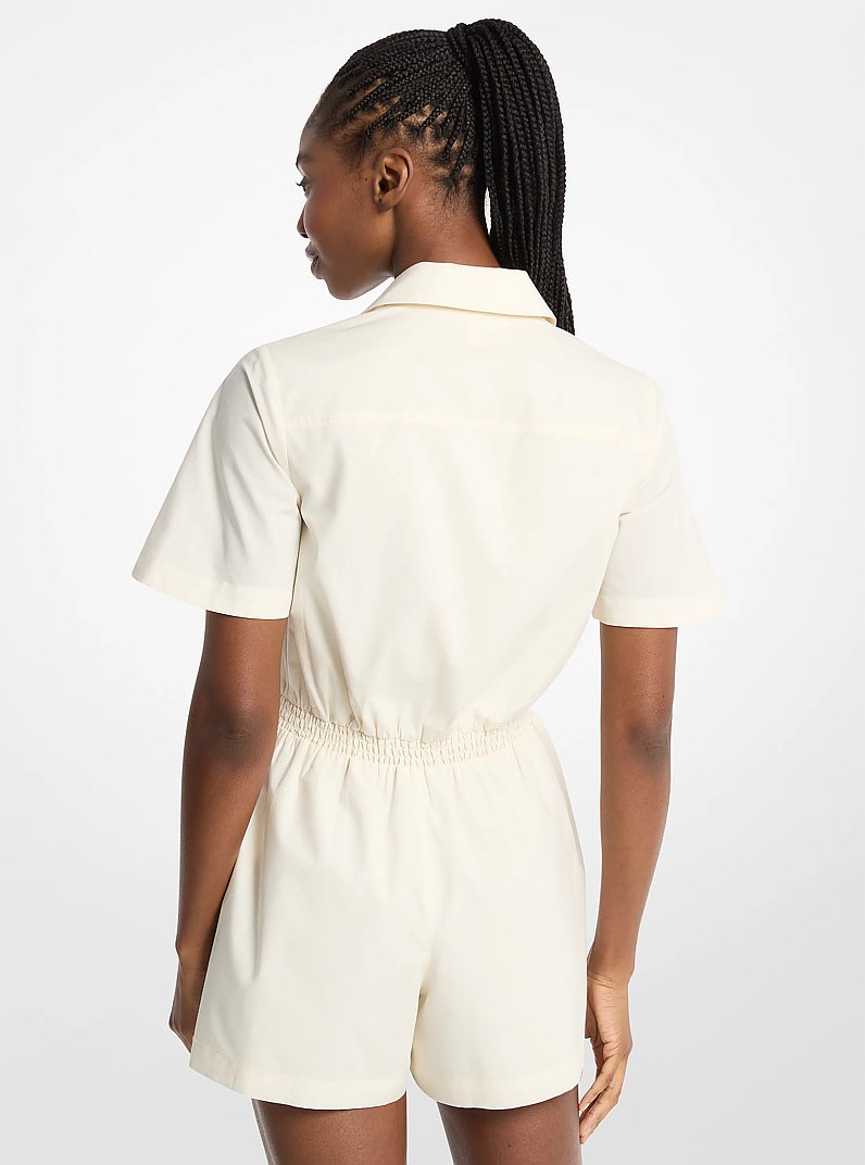 Michael Kors Cotton Poplin Romper BONE
