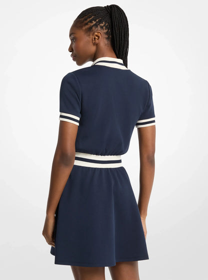 Michael Kors Cotton Blend Zip-Up Mini Dress MIDNIGHTBLUE