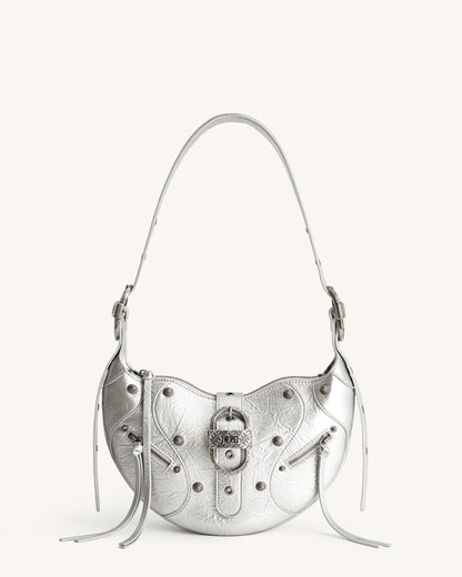 Jw Pei Tessa Metallic Pleating Shoulder Bag Silver