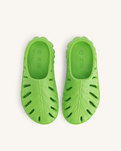 Jw Pei Tara Leaf Platform Clog Neon Green