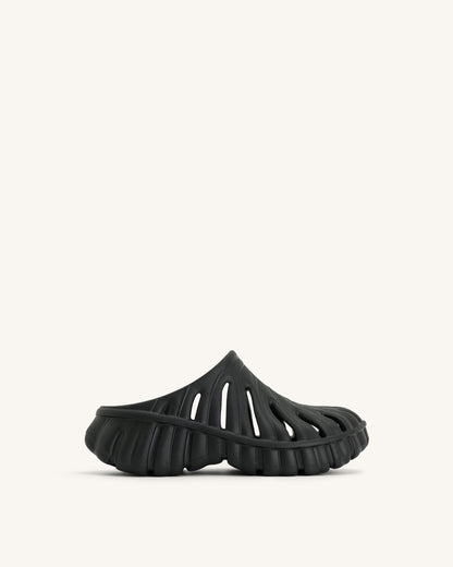 Jw Pei Tara Leaf Platform Clog Black