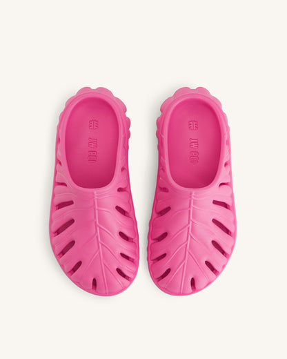 Jw Pei Tara Leaf Platform Clog Bright Pink