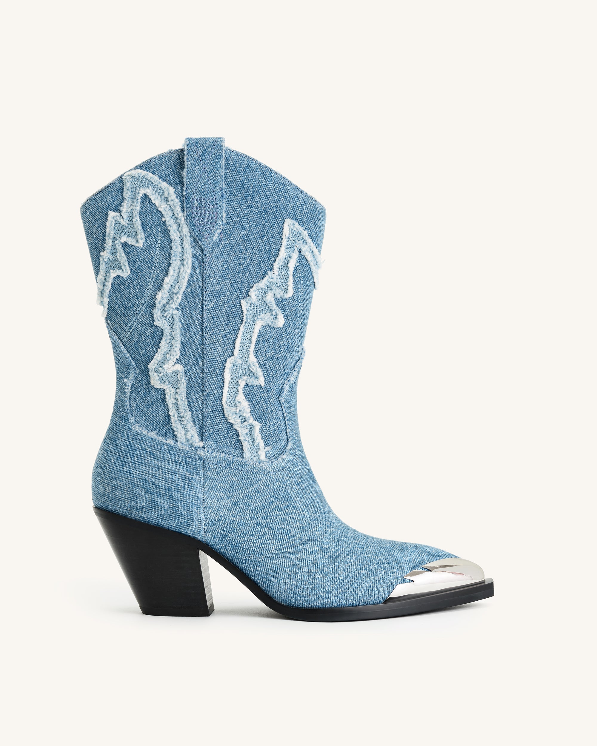 Jw Pei Riya Denim Cowboy Boot Blue