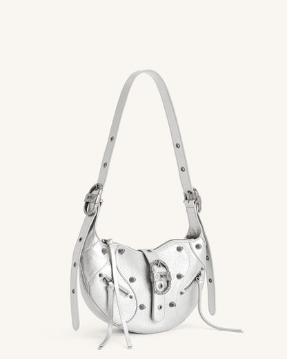 Jw Pei Tessa Metallic Pleating Shoulder Bag Silver