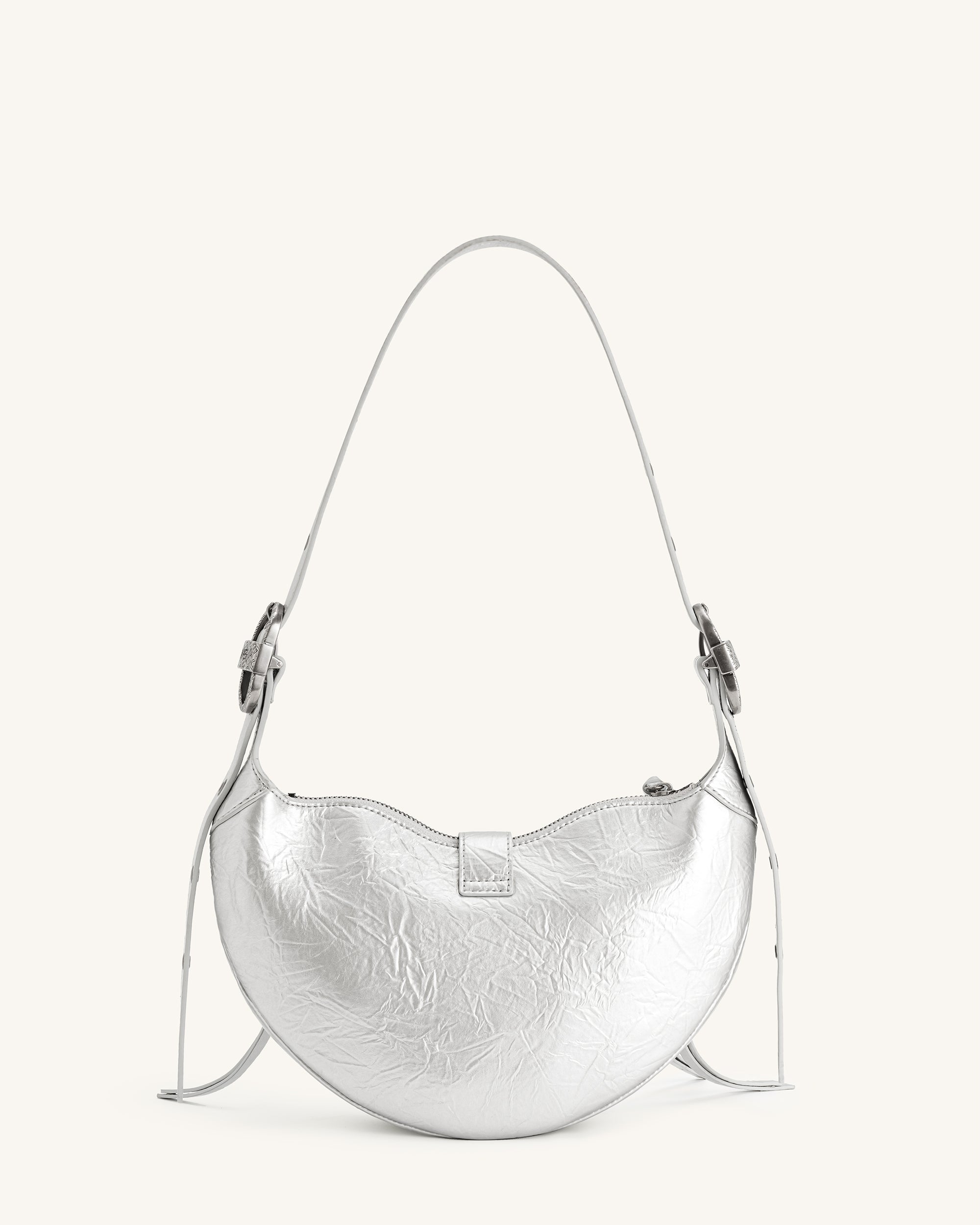 Jw Pei Tessa Metallic Pleating Shoulder Bag Silver