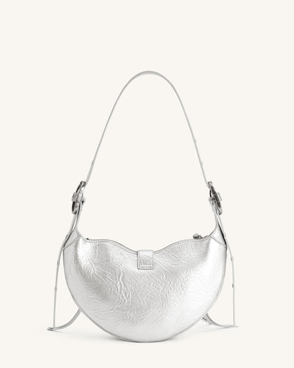 Jw Pei Tessa Metallic Pleating Shoulder Bag Silver