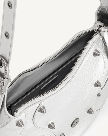 Jw Pei Tessa Metallic Pleating Shoulder Bag Silver