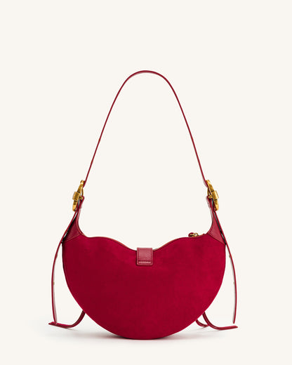 Jw Pei Tessa Suede Shoulder Bag Deep Magenta