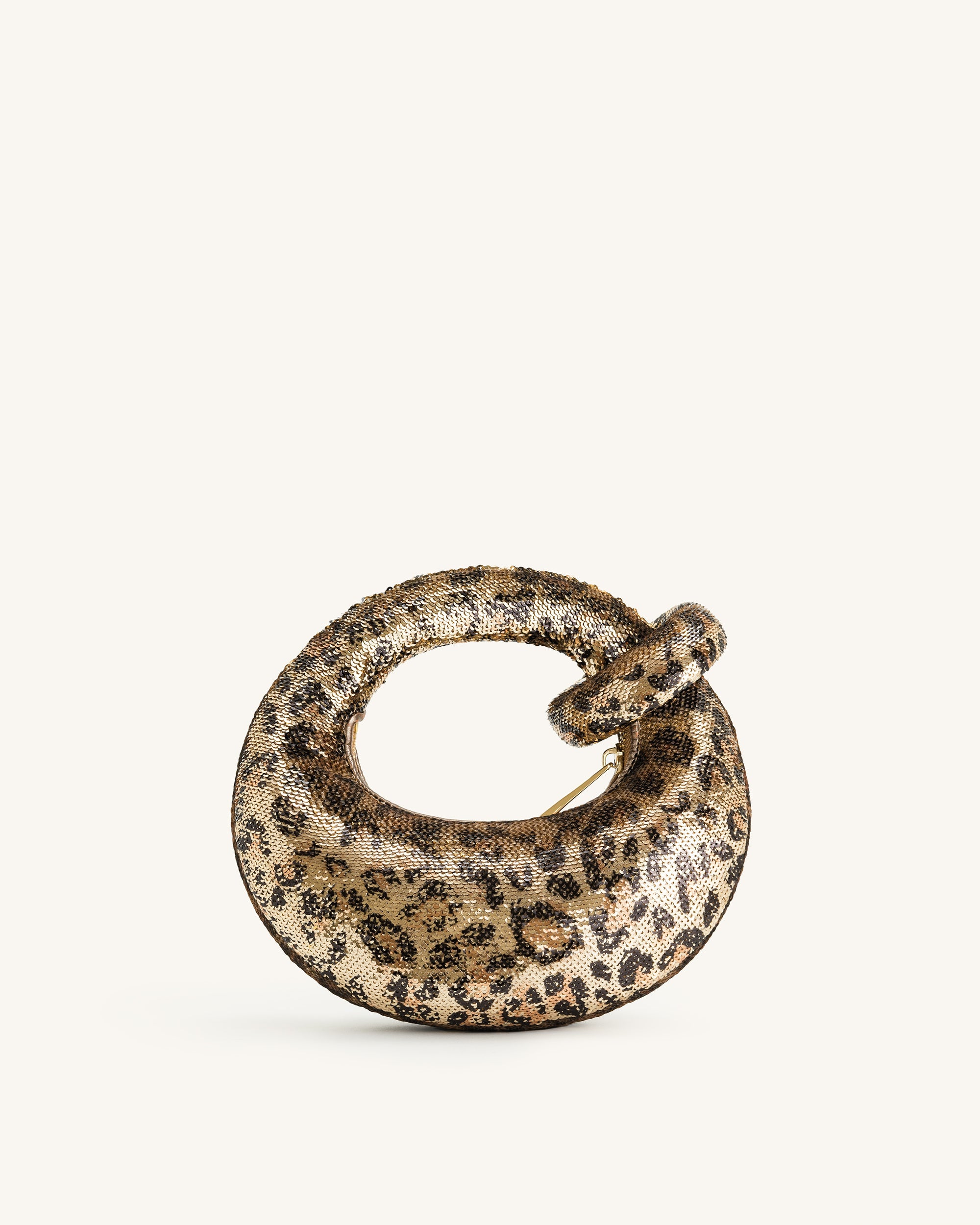 Jw Pei Abacus Metallic Sequin Mini Top Handle Bag Leopard Print