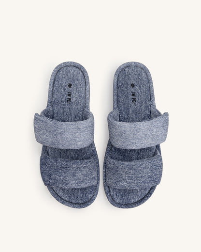 Jw Pei Lexi Denim Embossed Sandal Blue