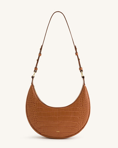 Jw Pei Carly Saddle Bag Acorn Brown Croc