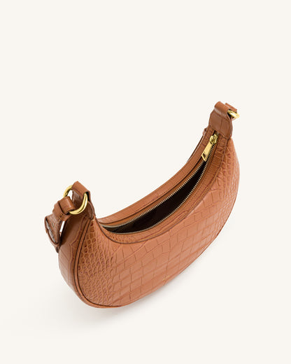 Jw Pei Carly Saddle Bag Acorn Brown Croc