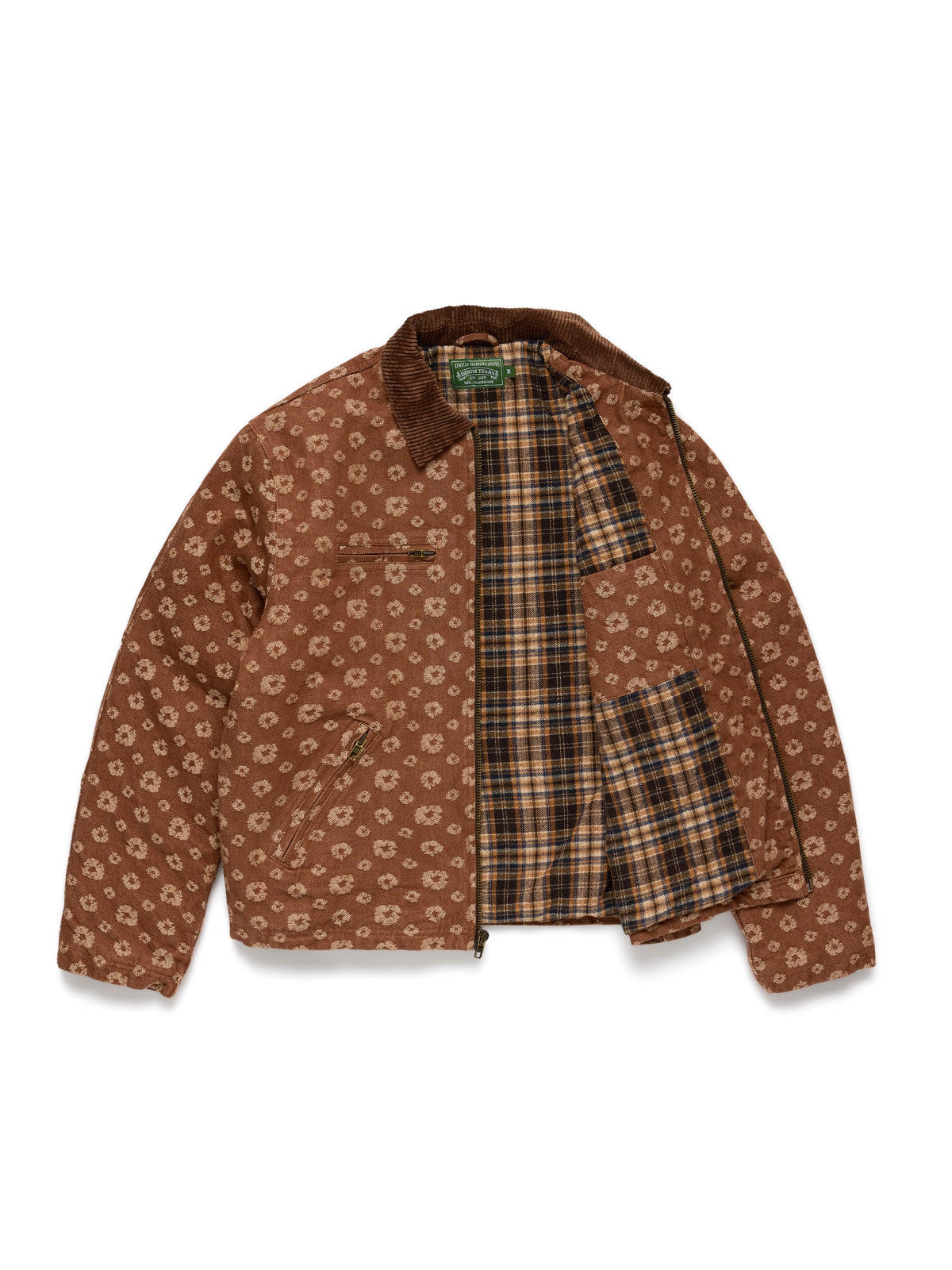 Denim Tears Jacquard Monogram Wreath Workwear Jacket Brown
