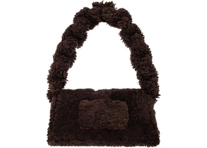 jacquemus le bambidou fur shoulder bag dark brown