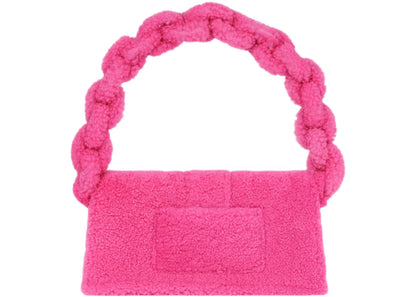 jacquemus le bambidou shearling flap bag pink