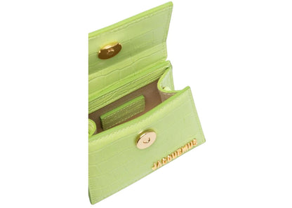jacquemus le chiquito croc embossed light green