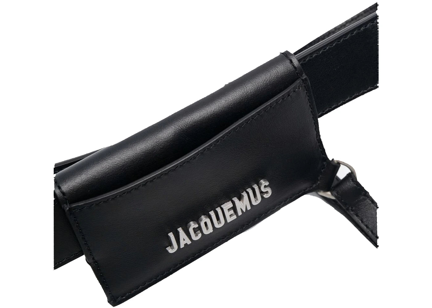 jacquemus leather logo belt black