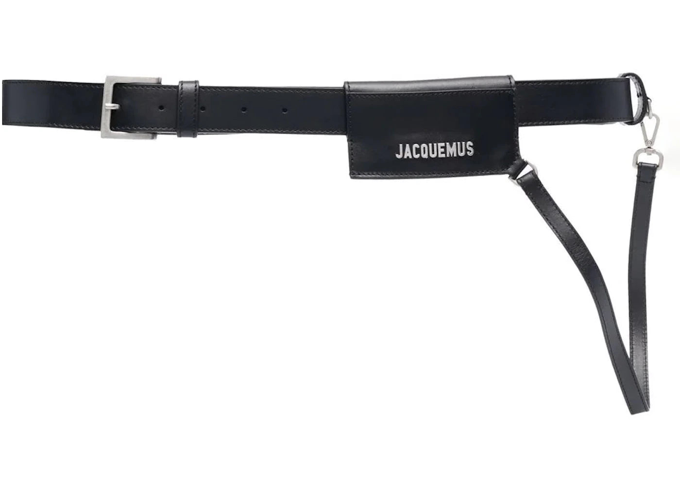 jacquemus leather logo belt black