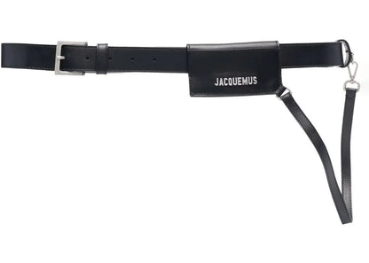 jacquemus leather logo belt black
