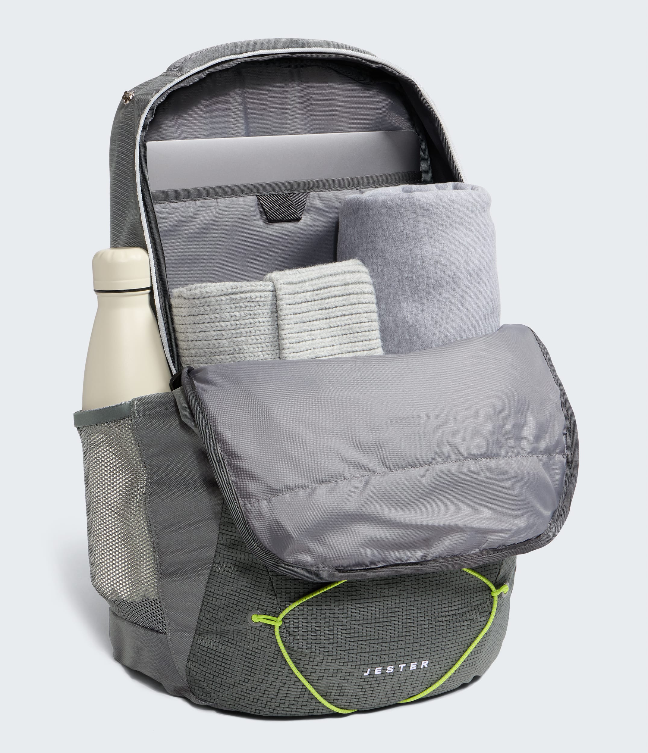 The North Face Jester Backpack Anthracite Grey-Smoked Pearl-Fizz Lime