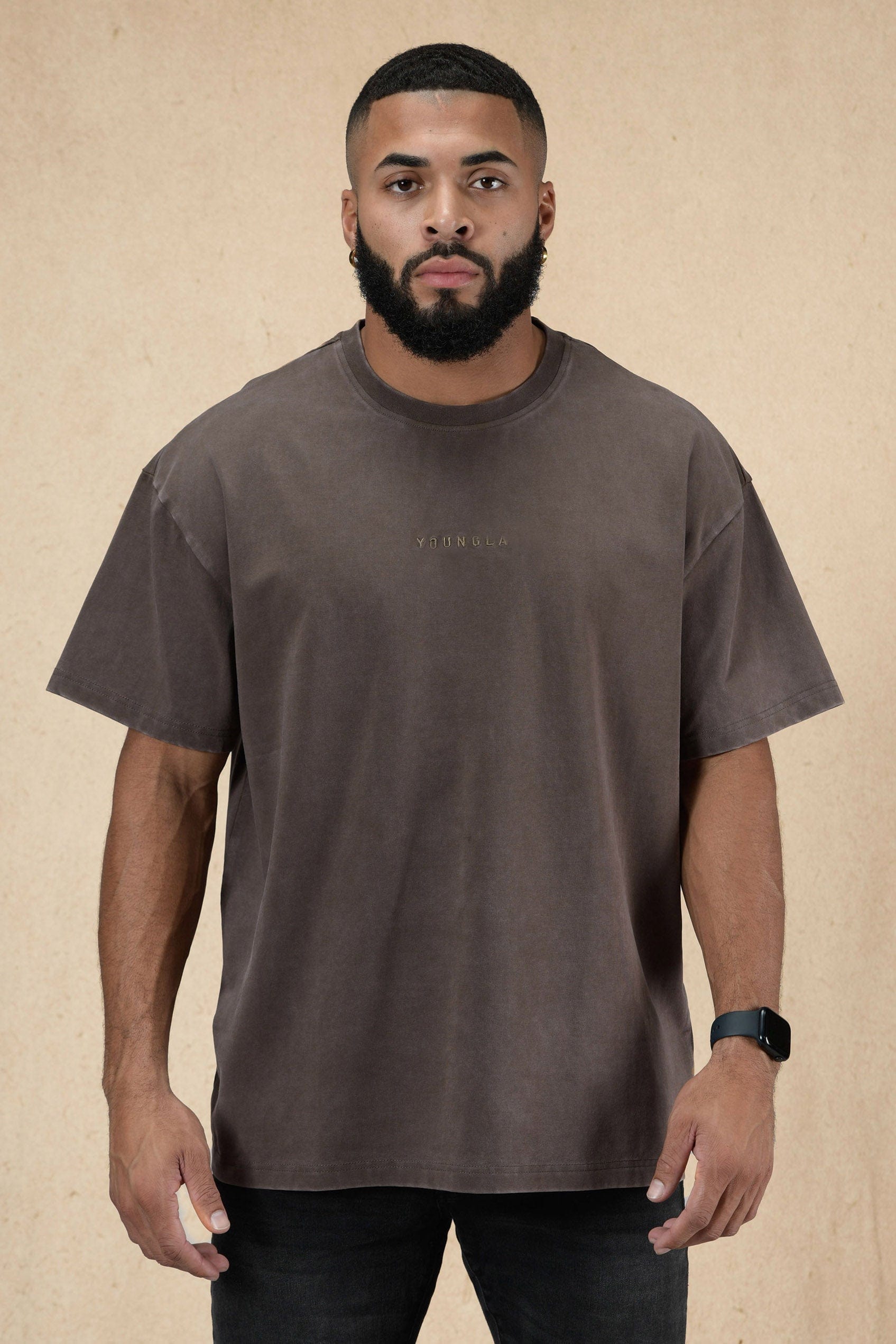 YoungLA 420 Essential Oversized Tee Brown Wash