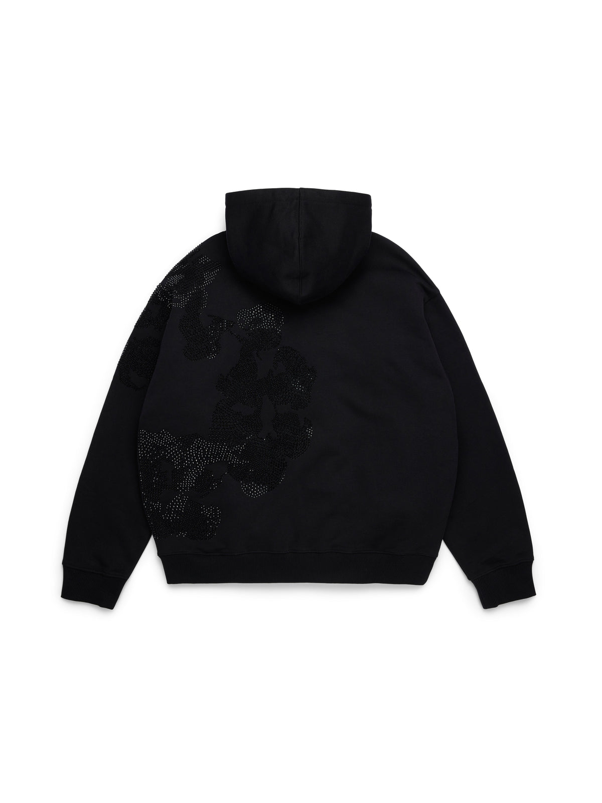 Denim Tears Biggie Rhinestone Cotton Wreath Pull Over Hoodie Black